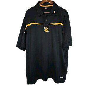 iowa hawkeyes Mens Nike Polo Shirt XL Black Embroidered Logo
